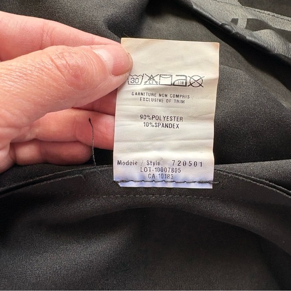 Cartise Black Geometric Print Open Front Jacket Women’s 6 Stretch 3/4 Sleeve - Picture 6 of 7